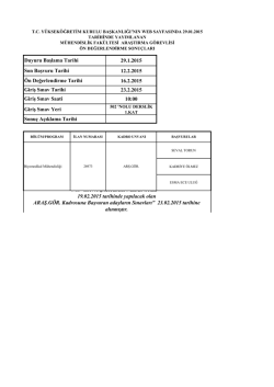 29.1.2015 12.2.2015 16.2.2015 23.2.2015 10:00 Not &ldquo;HAVA