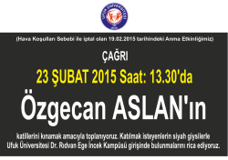 (Hava Koşulları Sebebi ile iptal olan 19.02.2015 tarihindeki Anma