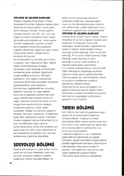 SOSYOLOJİ B&Ouml;L&Uuml;M&Uuml; TflRİH B&Ouml;L&Uuml;M&Uuml; - Ankara &Uuml;niversitesi Dil ve