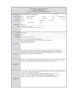 TABLO 3: STANDART DERS TANIMLAMA FORMU