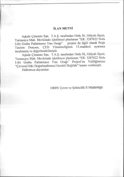 (b) Grubu Patlatmasız Tras Ocağı