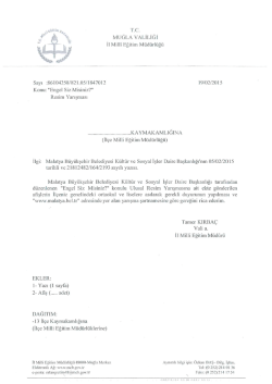 rc. MUĞLA vALİLlĞi lı Mill&icirc; Eğitim M&uuml;d&uuml;rl&uuml;ğ&uuml;