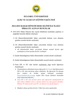istanbul &uuml;niversitesi a&ccedil;ık ve uzaktan eğitim fak&uuml;ltesi 2014