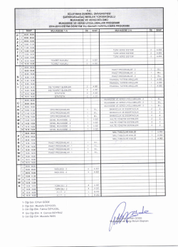 2014-2015 Eğitim &Ouml;ğretim Yılı Bahar D&ouml;nemi T&uuml;m B&ouml;l&uuml;mler Ders