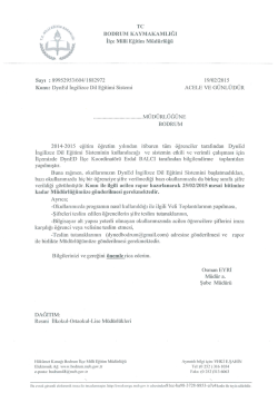 Tc BODRUM kAYMAKAMLIĞI İlçe `Miııı Eğitim Müdürlüğü