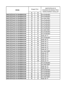 Anesteziyoloji ve Reanimasyon