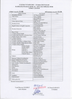 KAHRAMANMARAŞ sPoR AŞ