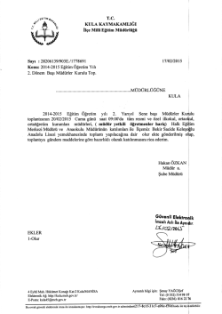 Tc KULA KAYMAKAMLIĞI İl&ccedil;e M&uuml;ıi Eğitim M&uuml;d&uuml;rl&uuml;ğ&uuml;