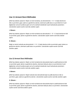 Lise 11 Armoni Dersi M&uuml;fredatı