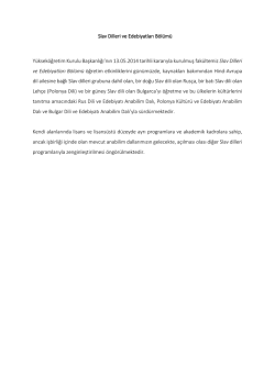 Slav Dilleri ve Edebiyatları B&ouml;l&uuml;m&uuml; Y&uuml;ksek&ouml;ğretim Kurulu Başkanlığı