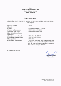 İhale İptal İlanı metni için tıklayınız..