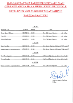 18-19-20 şubat 2015 tarihlerinde hava muhalefeti nedeniyle