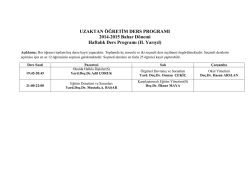 2. Yarıyıl Ders Programı i&ccedil;in tıklayınız