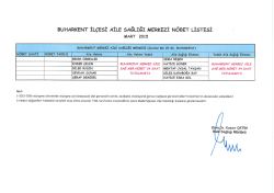 BUHARKENT İLçEsİ AİLE sAĞLİĞİ MERKEZİ NÖBET LİsTEsİ