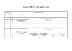 COĞRAFYA EĞİTİMİ TEZLİ Y&Uuml;KSEK LİSANS