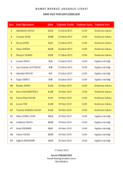 HAMD İ BOZBA Ğ ANADOLUL İ SES İ SINIF VELİ TOPLANTI
