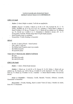 Keman Sanat Dalı M&uuml;fredatı