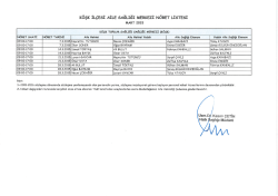 K&ouml;şıc İL&ccedil;Esi AİLE sAĞLIĞI MERKEZİ N&Ouml;BET Lİs`ı-Esi