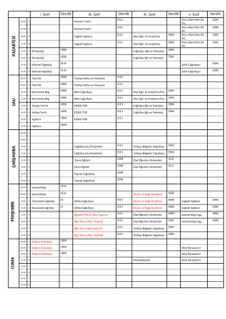 Coğrafya Bahar Yarıyılı Ders Programı