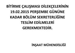 Bitirme &Ccedil;alışması Dilek&ccedil;eleri Hakkında