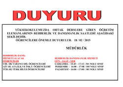 Ortak Derslere Giren &Ouml;ğretim Elemanlarının Rehberlik ve