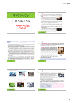 KİMYA NE İŞE YARAR