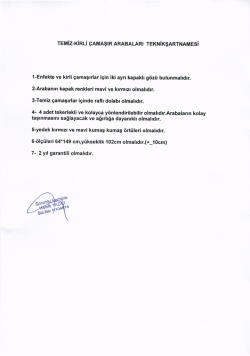 TEMİZ KİRLİ &Ccedil;AMAŞIR ARABALARININ TEKNİK ŞARTNAMESİ