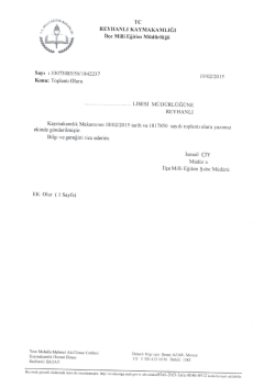 Toplantı Oluru - reyhanlı il&ccedil;e mill&icirc; eğitim m&uuml;d&uuml;rl&uuml;ğ&uuml;