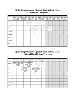 Eğitim Programları ve &Ouml;ğretimi Tezli Y&uuml;ksek Lisans 2. D&ouml;nem Ders