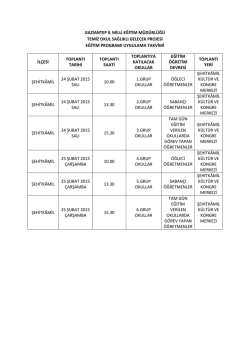 Eğitim Uygulama Takvimi - Gaziantep Milli Eğitim M&uuml;d&uuml;rl&uuml;ğ&uuml;