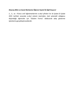 Aksaray Bilim ve Sanat Merkezine &Ouml;ğrenci Se&ccedil;imi İle İlgili Duyuru! 2