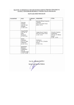 2014-2015 Eğitim &Ouml;ğretim Bahar Yarıyılı İşletme Anabilim Dalı