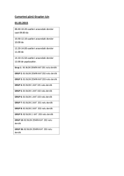 Cumartesi Gruplarının Final Programı