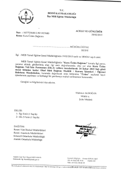 Inc. BEsNi KAYMAKAMLıĞı İl&ccedil;e MiııiEğ&uuml;ım M&uuml;d&uuml;rl&uuml;ğ&uuml;