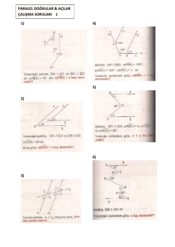 1) 2) 3) 4) 5) 6) paralel doğrular & a&ccedil;ılar &ccedil;alışma soruları 1