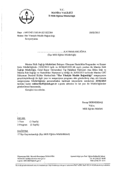 T.c. MANİSA VALİLİĞİ İı Milli Eğitim M&uuml;d&uuml;rl&uuml;ğ&uuml;