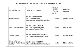HAMDİ BOZBAĞ ANADOLU LİSESİ EĞİTİM ETKİNLİKLERİ
