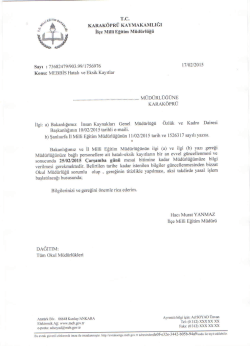 MEBBİS Hatalı ve Eksik Kayıtlar - karak&ouml;pr&uuml; il&ccedil;e milli eğitim m&uuml;d&uuml;rl&uuml;ğ&uuml;