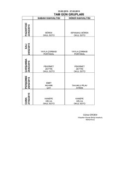 Haftalık Yemek Listesi