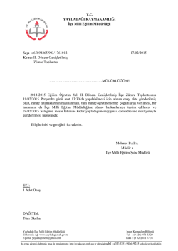 ıı. dönem genişletilmiş zümre toplantısı