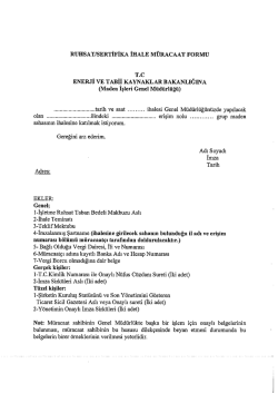 RUHSAT/sERTİFmA İHALE M&Uuml;RACAAT FORMU