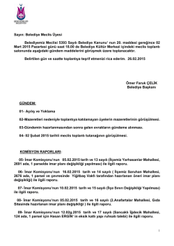 Sayın: Belediye Meclis &Uuml;yesi Belediyemiz Meclisi 5393 Sayılı
