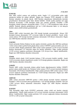 27.02.2015 EURUSD D&uuml;n ABD verileri sonrası sert gerileyen parite