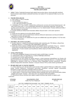 2015 YILI EMPRENYELİ KALKER TAŞ TOZU TEKNİK