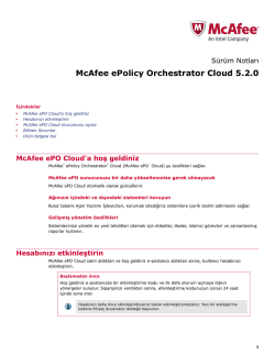 McAfee ePO Cloud`a hoş geldiniz