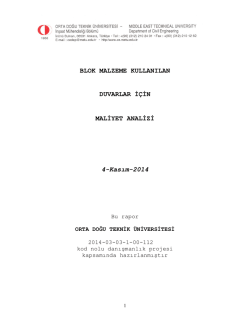 BLOK MALZEME KULLANILAN DUVARLAR İ&Ccedil;İN