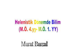 Helenistik D&ouml;nemde Bilim