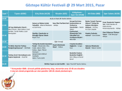 Program - G&ouml;ztepe K&uuml;lt&uuml;r Festivali