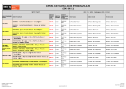 GENEL KATILIMA A&Ccedil;IK PROGRAMLARI (EK-16.1)