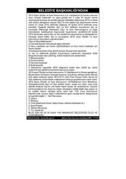 21.01.2015 Manavgat Belediyesi &ouml;l&ccedil;&uuml; Ayarları